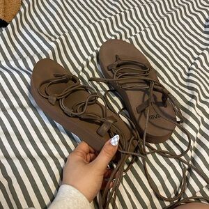 Teva Women’s Brown Strappy Lace-Up Sandals